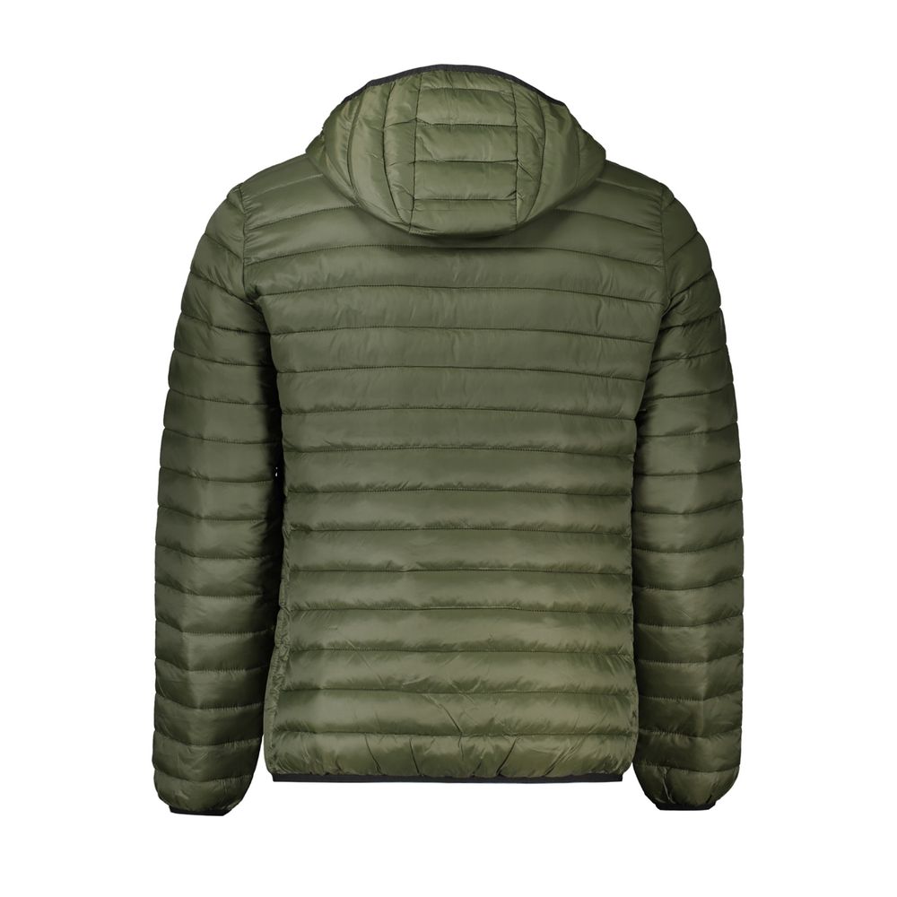 Cavalli Class green polyamide men's jacket with a sleek design and lightweight fabric for casual wear.