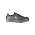 Tommy Hilfiger Nero Poliuretano men's sneaker with black synthetic upper and white rubber sole, stylish casual footwear.