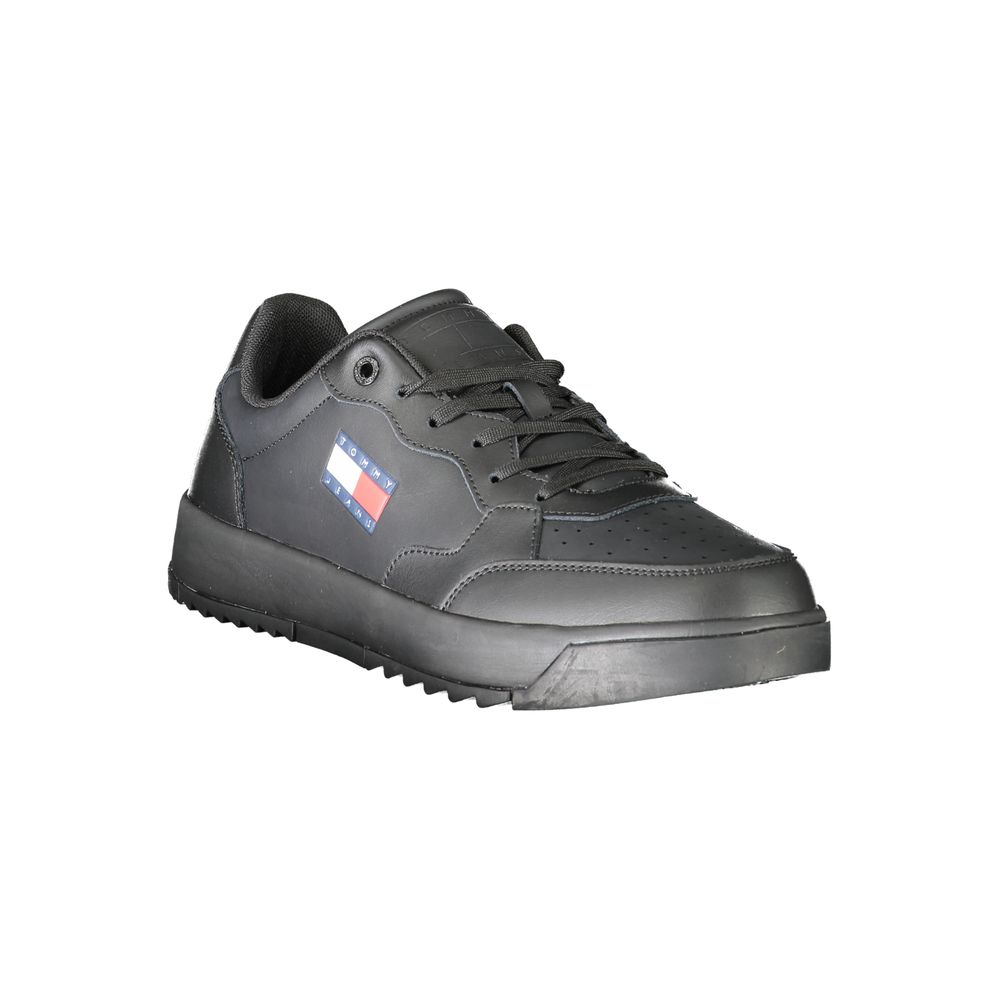 Tommy Hilfiger Nero polyurethane men's sneaker with sleek black design and modern style.