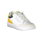 Tommy Hilfiger Bianco leather men's sneaker with white design and stylish laces, showcasing a sleek casual footwear style.