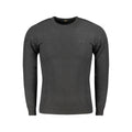 Cavalli Class Nero Viscosa Uomo maglia in black viscose fabric, close-up of the men's long-sleeve shirt with a smooth texture.