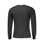 Cavalli Class Nero Viscosa Uomo Maglia, men's black viscose sweater, close-up of fabric and neckline detail.