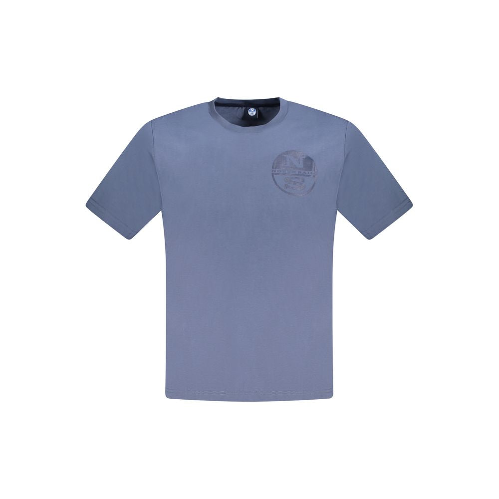 North Sails Blu Cotton Men’s T-Shirt showing a casual fit with a crew neck and North Sails logo on the chest.