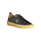 Blauer Nero leather men's sneaker with black design and laced closure, showcasing a sleek, stylish casual footwear option.