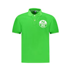North Sails Verde Cotton Men’s Polo shirt, green color, with collar and short sleeves, displayed on a hanger.