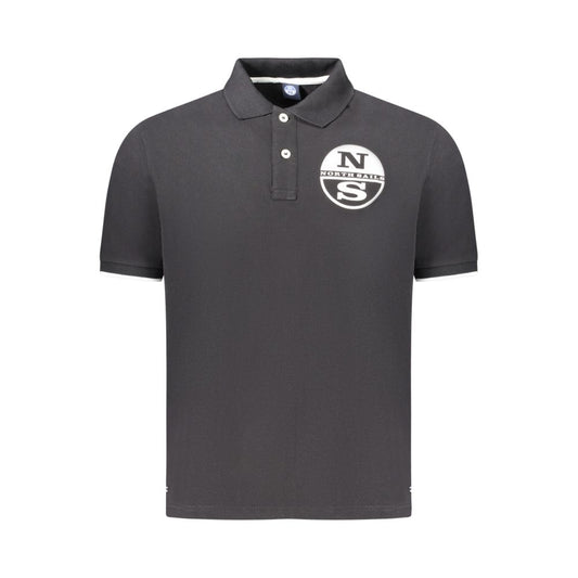 North Sails Black Cotton Men Polo North Sails