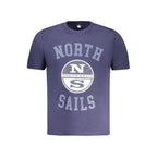 Blue North Sails men's cotton T-shirt with crew neck and short sleeves, casual and comfortable for everyday wear.