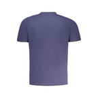 North Sails blue cotton men's T-shirt featuring a crew neck and short sleeves, casual style, and logo detail.