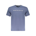North Sails blue cotton men's T-shirt with crew neck and short sleeves, casual style, displayed on a plain background
