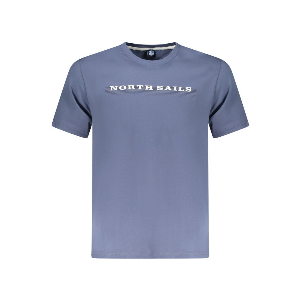 Blue cotton men's T-shirt by North Sails, featuring a classic crew neck and casual fit, displayed on a neutral background.