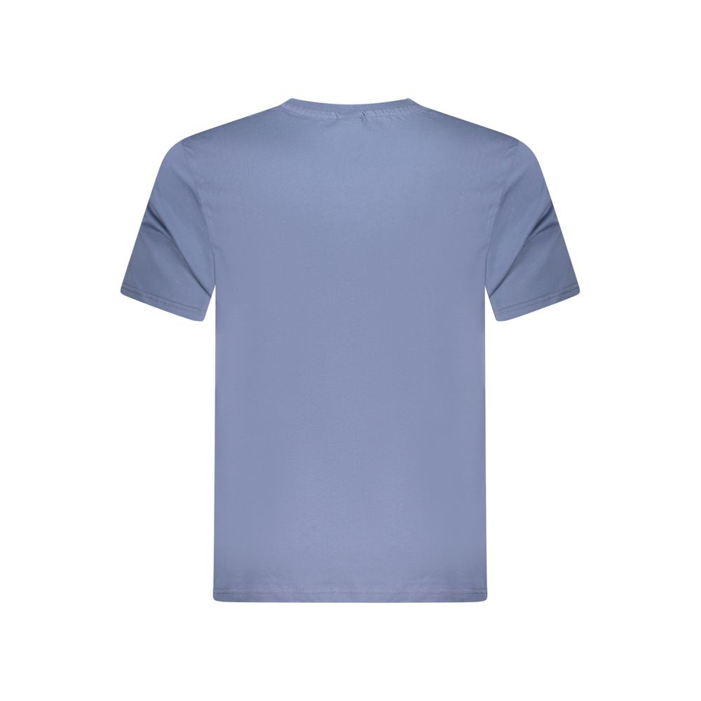 North Sails blue cotton men's T-shirt with crew neck and short sleeves, casual and comfortable apparel for men.
