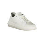 Calvin Klein Bianco women's white polyurethane sneakers with sleek design and casual style, perfect for everyday wear.