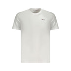 White cotton men's T-shirt by Fila, featuring a classic crew neck and simple design, displayed on a plain background.