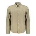 Timberland Verde Linen Men’s Shirt in green, lightweight fabric, button-up style, with collar and long sleeves.