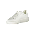 White Blauer polyurethane men's sneaker with sleek design and lace-up closure, showcasing a modern athletic footwear style.