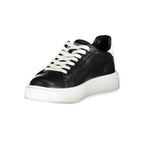 Blauer Nero women's sneaker made of black polyurethane with white sole, stylish casual footwear with laces and modern design.