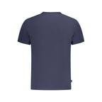 Timberland blue cotton men's T-shirt with short sleeves and crew neckline, casual clothing for men.