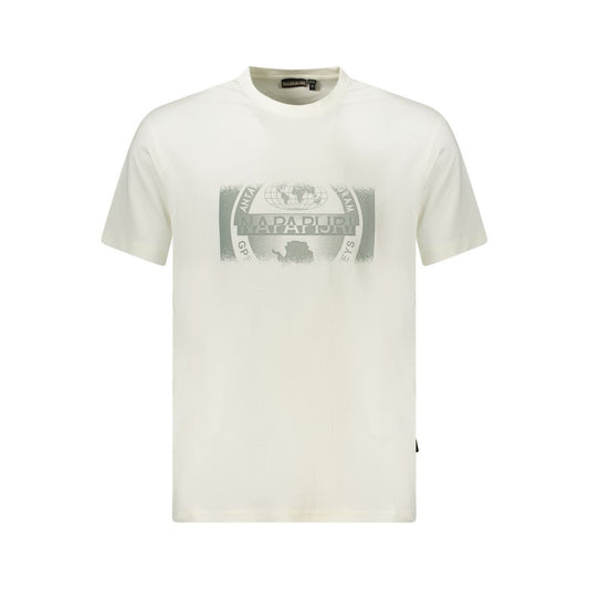 Napapijri White Cotton Men T-Shirt Napapijri