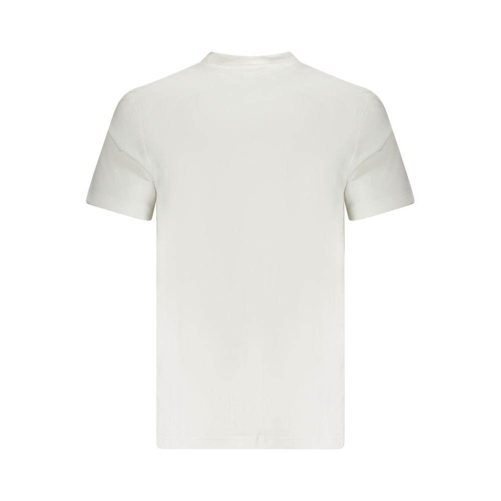 Calvin Klein Bianco cotton men's T-shirt, plain white, soft fabric, crew neck, front view.
