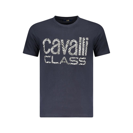 Cavalli Class Blue Cotton Men T-Shirt Cavalli Class