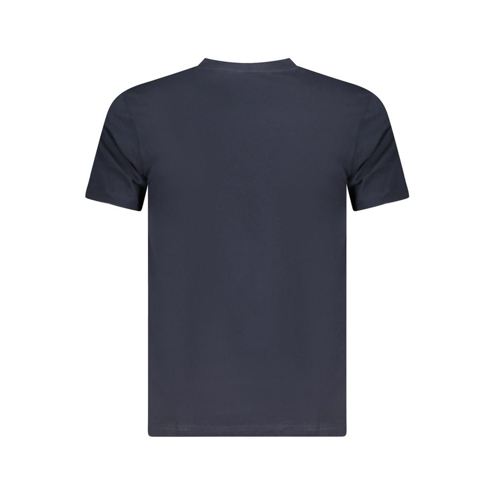 Blue cotton men's T-shirt by Cavalli Class featuring a classic fit and minimal design, shown on a white background.