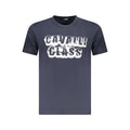 Cavalli Class Blu cotton men's T-shirt with a classic fit and crew neckline, featuring subtle brand detailing.