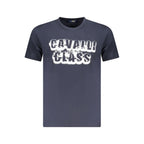 Cavalli Class Blu cotton men's T-shirt with a classic fit and crew neckline, featuring subtle brand detailing.