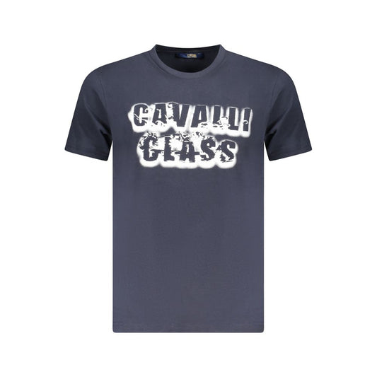 Cavalli Class Blue Cotton Men T-Shirt Cavalli Class