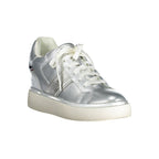 U.S. POLO ASSN. Argento polyester women's sneaker with white sole and sleek design, showcasing a comfortable athletic footwear style.