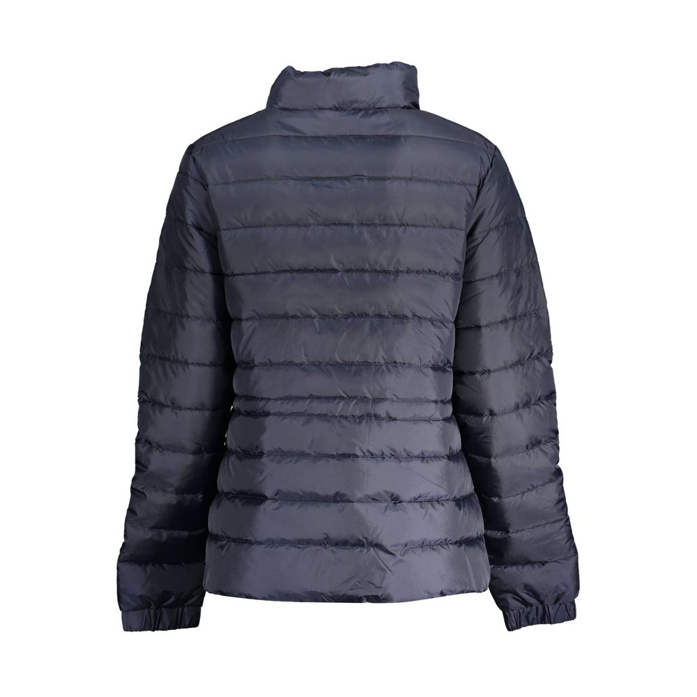 North Sails Blu polyester women’s jacket with a hood and front pockets, designed for casual and outdoor wear.