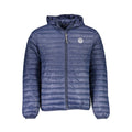 North Sails blue polyamide men's jacket displayed with front view, lightweight waterproof outerwear for men.