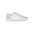 White leather men's sneaker by Napapijri with sleek design and laces, featuring the brand's logo on the side.