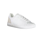 White leather men's sneaker by Napapijri featuring a sleek design and casual style.