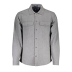 Gant Grigio cotton men's shirt, lightweight with a classic collar and button-down front, displayed on a hanger.