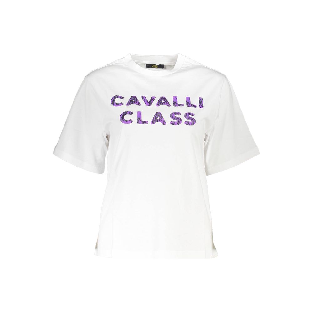 Cavalli Class White Cotton T-Shirt Cavalli Class