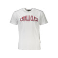White cotton men's T-shirt by Cavalli Class, featuring a classic fit and minimal design on a plain background.