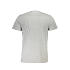 Cavalli Class gray cotton men's T-shirt with a crew neckline and minimalist design, shown on a plain background.