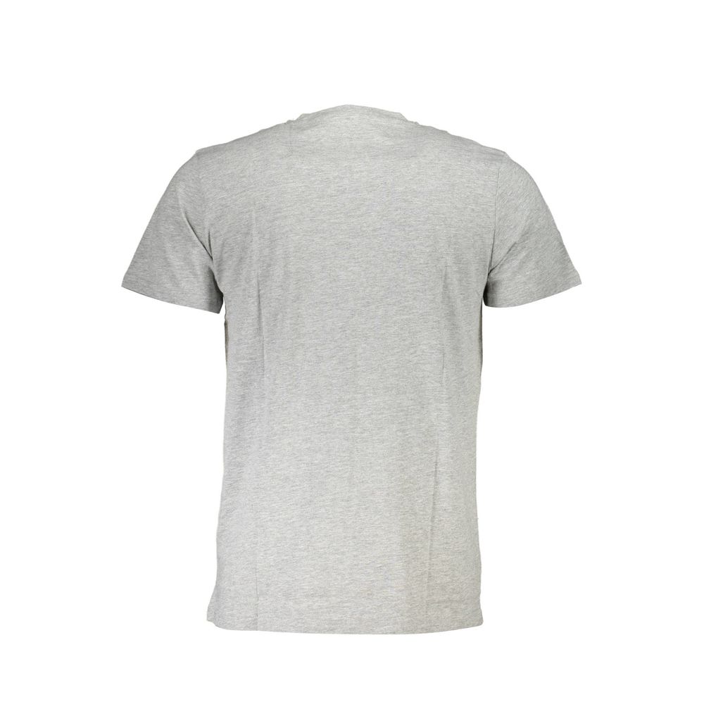 Cavalli Class gray cotton men's T-shirt with a crew neckline and minimalist design, shown on a plain background.