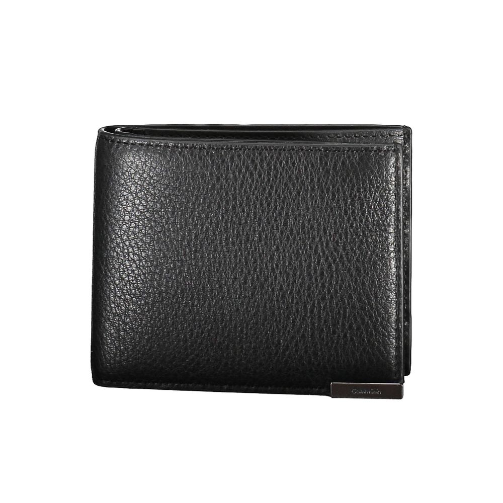 Calvin Klein Nero leather men's wallet with multiple card slots and a sleek, minimalist design.
