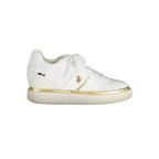 U.S. POLO ASSN. Bianco polyester women's sneaker with white design and casual slip-on style.
