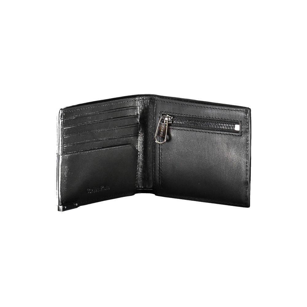 Calvin Klein Nero leather men's wallet with multiple card slots and sleek design, featuring the brand logo on the front.