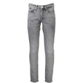 Calvin Klein Grigio cotton men's jeans with classic fit and five-pocket design, displayed on a neutral background.
