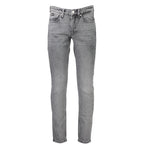 Calvin Klein Grigio cotton men's jeans with classic fit and five-pocket design, displayed on a neutral background.