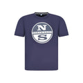 North Sails Blu Cotton Men’s T-Shirt with crew neck and short sleeves, featuring the North Sails logo on the front.