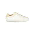Tommy Hilfiger beige women's sneaker with polyurethane upper and stylish design, featuring laces and a casual sole.