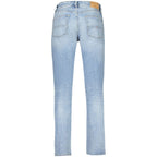 Tommy Hilfiger Azzurro cotton men's jeans with classic fit, featuring five-pocket design and denim texture.