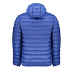 Armata Di Mare Blu Poliammide men's jacket displayed on a hanger, showcasing its lightweight design and navy blue color.