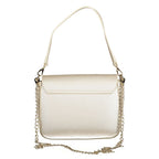 Mario Valentino grey polyurethane women's bag with sleek design and top handle, showcasing modern style and durable material.