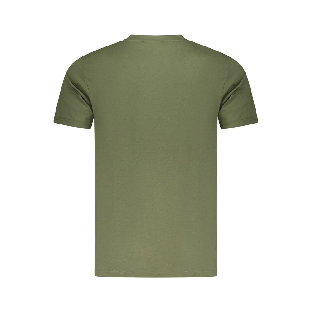 Cavalli Class Verde cotton men's T-shirt with round neckline and short sleeves, featuring a casual fit and minimal branding.