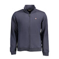 Napapijri men's blue cotton sweater with a crew neck and ribbed cuffs, casual and comfortable for everyday wear.